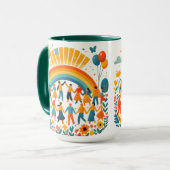 Unity and Diversity Rainbow Ceramic Mug (Devant gauche)