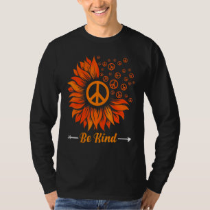 Unity Dag Oranje Zonnebloem Wees Aardig Anti Peste T-shirt