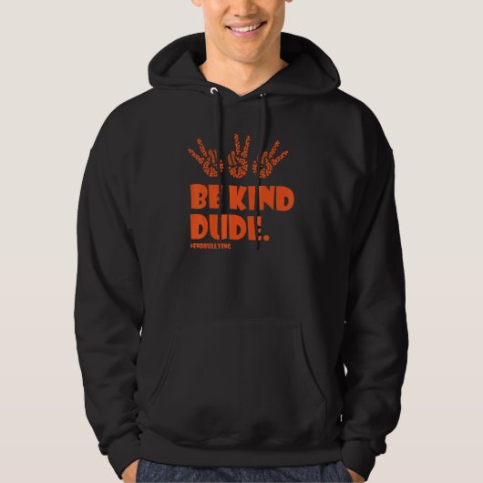 Unity day be kind dude peace dot sign Orange Anti  Hoodie (Voorkant)