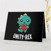 Unity Day Kind Dinosaurus TRex UnityRex Anti Bully Kaart (Gele Bloem)