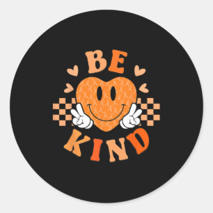 Unity Day Oranje Heart Be Kind Anti Pesten Leer Ronde Sticker