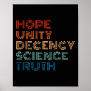 Unity Decency Science Waarheid Poster