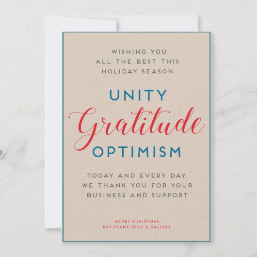 Unity & Gratitude Holiday Kaart (Voorkant)
