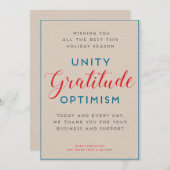 Unity & Gratitude Holiday Kaart (Voorkant / Achterkant)