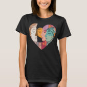 Unity Heart Diverse Faces Line Art Diversity  T-shirt (Voorkant)