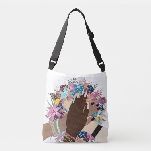Unity in Bloom: empowerment van vrouwen Crossbody Tas (Voorkant)
