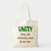 Unity Not Uniformity - Unity Quote Tote Bag (Voorkant)