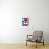 "Unity over Division" Blauw Rood Wit Zwart Wandkleed (In situ)
