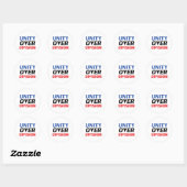 "Unity over Division" blauw rood zwart wit Ronde Sticker (Vel)