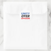 "Unity over Division" blauw rood zwart wit Ronde Sticker (Tas)
