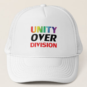 "Unity over Division" pride lgbetq, lgbt white Trucker Pet