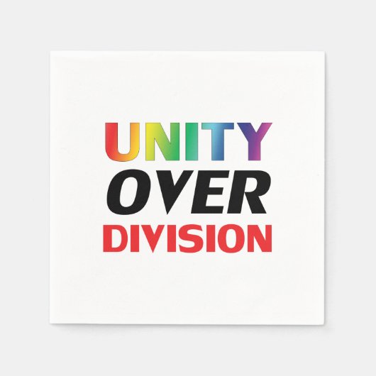 "Unity over Division" pride lgbtq lgbt witboek Servet (Voorkant)