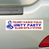 UNITY PARTY Trump Vance Tulsi Elon RFKJ Vivek Bumpersticker (Op auto)