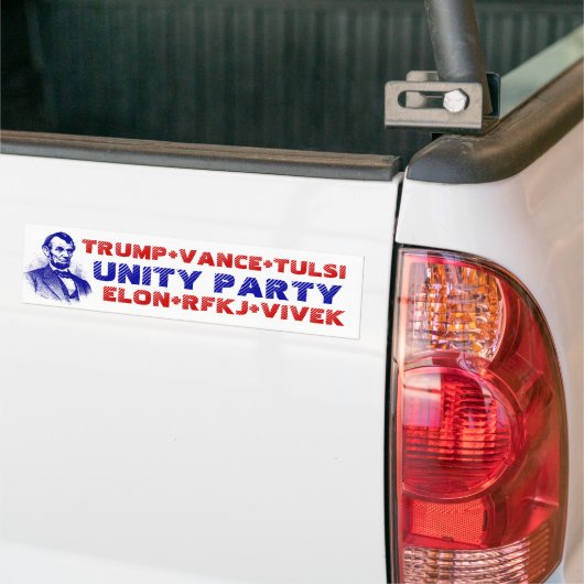 UNITY PARTY Trump Vance Tulsi Elon RFKJ Vivek Bumpersticker (Op Truck)