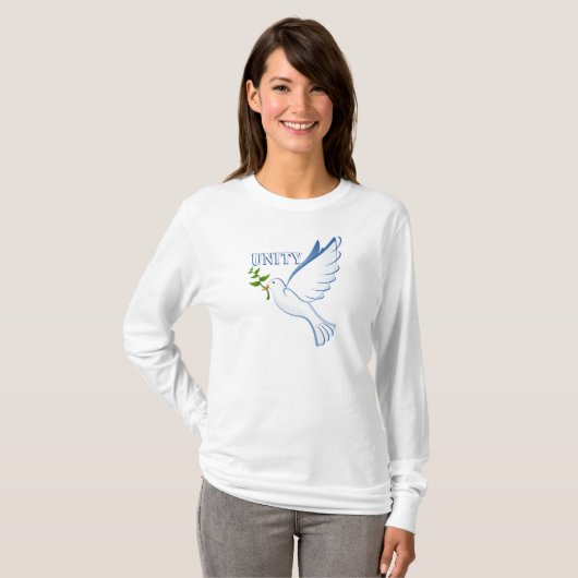 Unity Peace Dove grafisch ontwerp T-Shirt. T-shirt (Voorkant volledig)