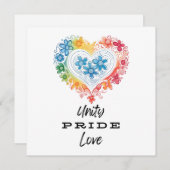 Unity Pride Liefde Bewaar de Datum Uitnodiging (Voorkant / Achterkant)