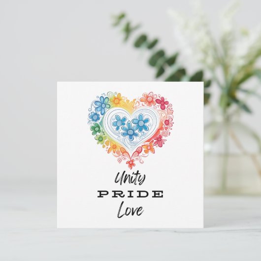Unity Pride Liefde Bewaar de Datum Uitnodiging (Staand voorkant)