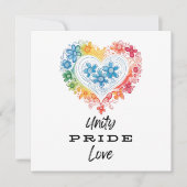 Unity Pride Liefde Bewaar de Datum Uitnodiging (Voorkant)