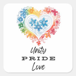 Unity Pride Liefde Vierkante Sticker