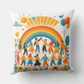 Unity Rainbow Community Decorative Pillow Kussen (Achterkant)