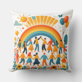 Unity Rainbow Community Decorative Pillow Kussen (Voorkant)