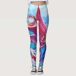 Unity roze blauwe feminine Whimsical Boho Art Leggings