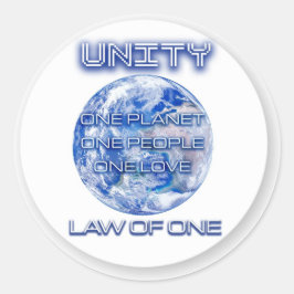 UNITY stickers. Planetaire EENHEIDSstickers Ronde Sticker