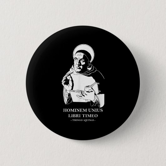 Unius Libri Philosopher Thomas Aquinas Quote Ronde Button 5,7 Cm (Voorkant)