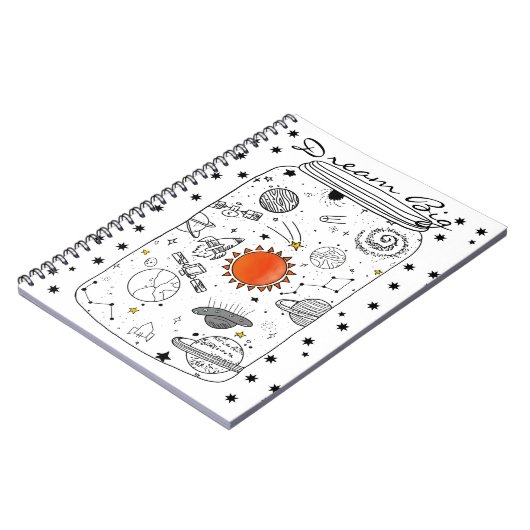 Univers dans journal rêveur de rêve de pot un (Côté gauche)