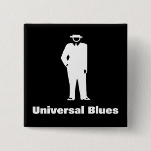 Universal Blues Vierkante Button 5,1 Cm