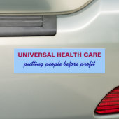 Universal Health Care Bumpersticker (Op auto)