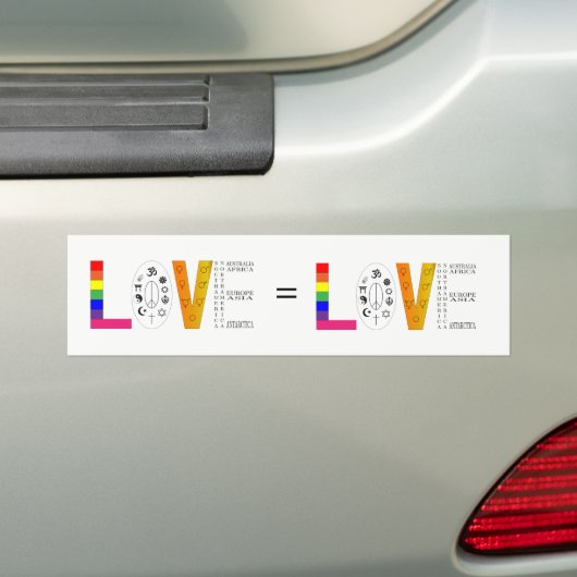 Universal Love Bumpersticker (Op auto)