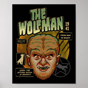 Universal Monsters The Wolf Man  Halloween Poster