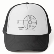 Universal Motor Diagram op een Trucker Hat