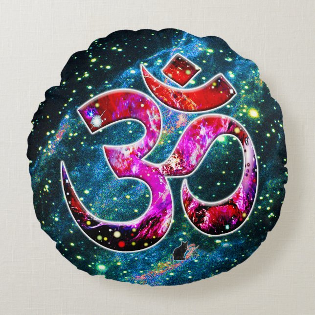 Universal OM Bodhi Rond Kussen (Voorkant)
