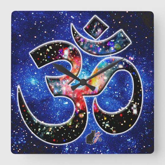 Universal OM Dhyana Vierkante Klok (Voorkant)
