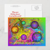 Universal Peace & Love Holiday Greetings Feestdagenkaart (Voorkant / Achterkant)