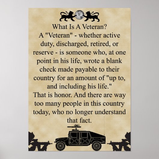 Universal What is a Veteran Poster (Voorkant)