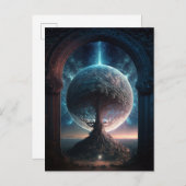 Universe Cosmic Tree Surreal Fantasy Art Briefkaart (Voorkant / Achterkant)