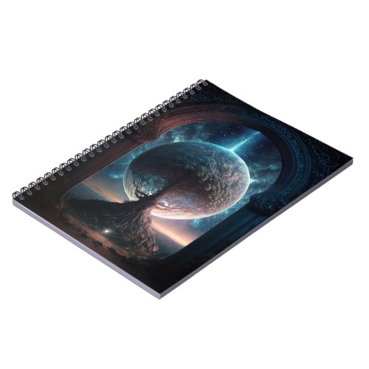 Universe Cosmic Tree Surreal Fantasy Art Notitieboek (Linkerzijde)