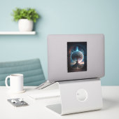 Universe Cosmic Tree Surreal Fantasy Art Sticker (Laptop op bureau)