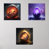 Universe dans un jeu d'impression d'oeufs de 3 (Recto)