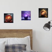 Universe dans un jeu d'impression d'oeufs de 3 (Chambre à coucher)