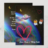 Universe Earth Cosmonauts in Love Wedding Kaart (Voorkant / Achterkant)