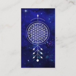 *~* Universe Flower of Life Yoga Astrology Reiki Visitekaartje