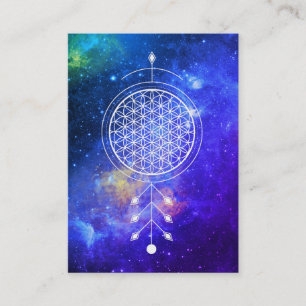 *~* Universe Flower of Life Yoga Reiki Astrology Visitekaartje