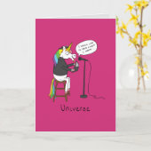 Universe - Funny Unicorn Poetry Carte de voeux (Fleur jaune)