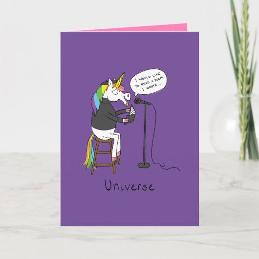 Universe - Funny Unicorn Poetry Carte de voeux (Devant)