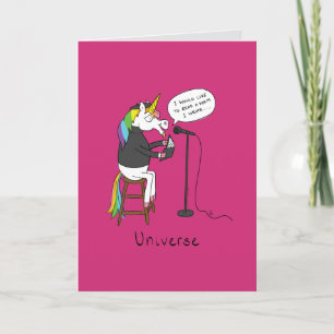 Universe - Funny Unicorn Poetry Wenskaart Kaart