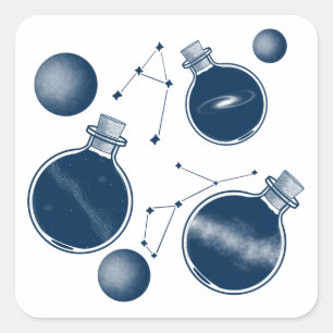 Universe in Bottle Vierkante Sticker